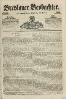 Breslauer Beobachter. Ein Unterhaltungs-Blatt für alle Stände. Jg.11, № 157 (2 October 1845)