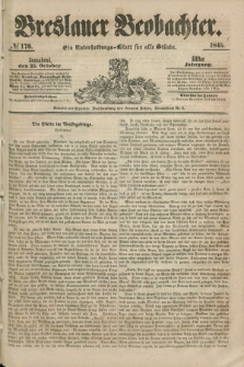 Breslauer Beobachter. Ein Unterhaltungs-Blatt für alle Stände. Jg.11, № 170 (25 October 1845)