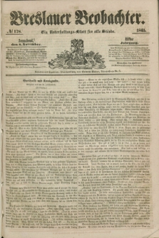 Breslauer Beobachter. Ein Unterhaltungs-Blatt für alle Stände. Jg.11, № 178 (8 November 1845)