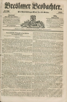 Breslauer Beobachter. Ein Unterhaltungs-Blatt für alle Stände. Jg.11, № 190 (29 November 1845)