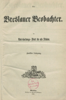 Breslauer Beobachter. Ein Unterhaltungs-Blatt für alle Stände. Jg.12, № 2 (3 Januar 1846)