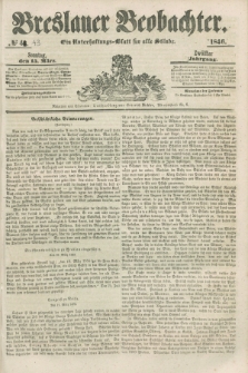 Breslauer Beobachter. Ein Unterhaltungs-Blatt für alle Stände. Jg.12, № 43 (15 März 1846)