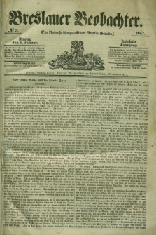 Breslauer Beobachter. Ein Unterhaltungs-Blatt für alle Stände. Jg.13, № 3 (5 Januar 1847)