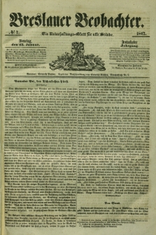 Breslauer Beobachter. Ein Unterhaltungs-Blatt für alle Stände. Jg.13, № 7 (12 Januar 1847)