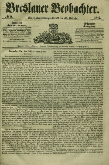 Breslauer Beobachter. Ein Unterhaltungs-Blatt für alle Stände. Jg.13, № 9 (16 Januar 1847)