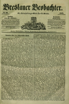 Breslauer Beobachter. Ein Unterhaltungs-Blatt für alle Stände. Jg.13, № 10 (17 Januar 1847)