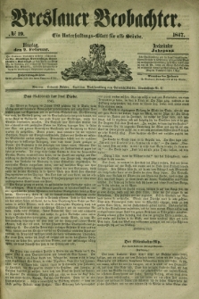 Breslauer Beobachter. Ein Unterhaltungs-Blatt für alle Stände. Jg.13, № 19 (2 Februar 1847)