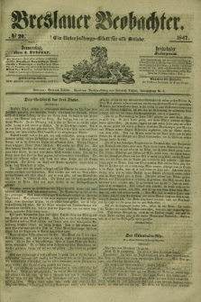 Breslauer Beobachter. Ein Unterhaltungs-Blatt für alle Stände. Jg.13, № 20 (4 Februar 1847)