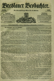 Breslauer Beobachter. Ein Unterhaltungs-Blatt für alle Stände. Jg.13, № 25 (13 Februar 1847)