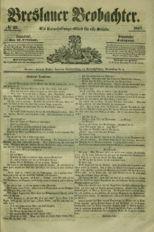 Breslauer Beobachter. Ein Unterhaltungs-Blatt für alle Stände. Jg.13, № 33 (27 Februar 1847)