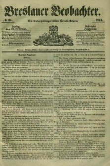 Breslauer Beobachter. Ein Unterhaltungs-Blatt für alle Stände. Jg.13, № 34 (28 Februar 1847)