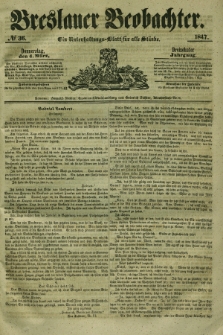 Breslauer Beobachter. Ein Unterhaltungs-Blatt für alle Stände. Jg.13, № 36 (4 März 1847)