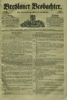 Breslauer Beobachter. Ein Unterhaltungs-Blatt für alle Stände. Jg.13, № 38 (7 März 1847)