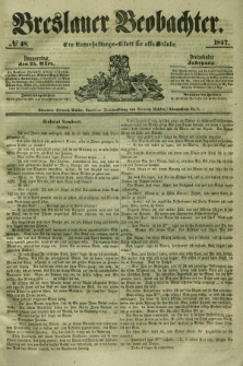Breslauer Beobachter. Ein Unterhaltungs-Blatt für alle Stände. Jg.13, № 48 (25 März 1847)