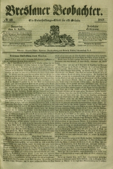 Breslauer Beobachter. Ein Unterhaltungs-Blatt für alle Stände. Jg.13, № 52 (1 April 1847)