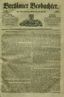 Breslauer Beobachter. Ein Unterhaltungs-Blatt für alle Stände. Jg.13, № 54 (4 April 1847)