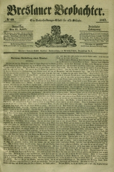 Breslauer Beobachter. Ein Unterhaltungs-Blatt für alle Stände. Jg.13, № 60 (15 April 1847)