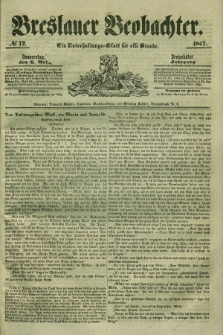 Breslauer Beobachter. Ein Unterhaltungs-Blatt für alle Stände. Jg.13, № 72 (6 Mai 1847)