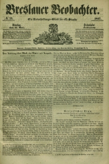 Breslauer Beobachter. Ein Unterhaltungs-Blatt für alle Stände. Jg.13, № 75 (11 Mai 1847)