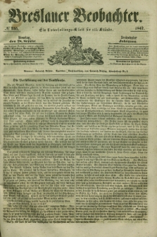 Breslauer Beobachter. Ein Unterhaltungs-Blatt für alle Stände. Jg.13, № 155 (28 September 1847)