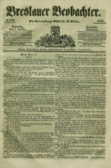 Breslauer Beobachter. Ein Unterhaltungs-Blatt für alle Stände. Jg.13, № 176 (4. November 1847)