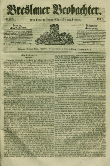 Breslauer Beobachter. Ein Unterhaltungs-Blatt für alle Stände. Jg.13, № 178 (7 November 1847)