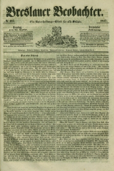 Breslauer Beobachter. Ein Unterhaltungs-Blatt für alle Stände. Jg.13, № 187 (23 November 1847)