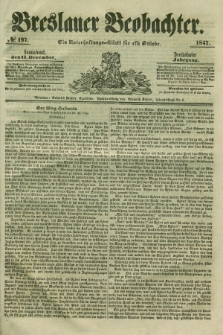 Breslauer Beobachter. Ein Unterhaltungs-Blatt für alle Stände. Jg.13, № 197 (11 Dezember 1847)