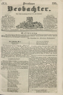 Breslauer Beobachter. Ein Unterhaltungs-Blatt für alle Stände. Jg.14, № 4 (6 Januar 1848)