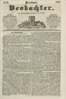 Breslauer Beobachter. Ein Unterhaltungs-Blatt für alle Stände. Jg.14, № 9 (15 Januar 1848)