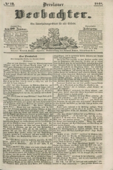 Breslauer Beobachter. Ein Unterhaltungs-Blatt für alle Stände. Jg.14, № 12 (20 Januar 1848)