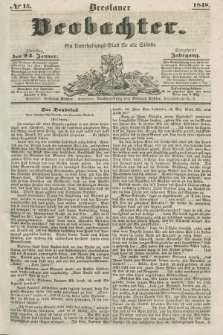 Breslauer Beobachter. Ein Unterhaltungs-Blatt für alle Stände. Jg.14, № 15 (24 Januar 1848)