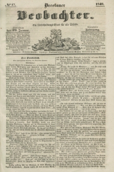Breslauer Beobachter. Ein Unterhaltungs-Blatt für alle Stände. Jg.14, № 17 (29 Januar 1848)