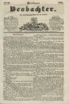 Breslauer Beobachter. Ein Unterhaltungs-Blatt für alle Stände. Jg.14, № 23 (8 Februar 1848)