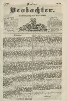 Breslauer Beobachter. Ein Unterhaltungs-Blatt für alle Stände. Jg.14, № 25 (12 Februar 1848)