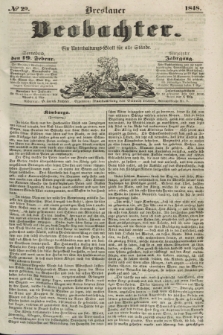 Breslauer Beobachter. Ein Unterhaltungs-Blatt für alle Stände. Jg.14, № 29 (19 Februar 1848)