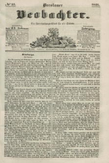 Breslauer Beobachter. Ein Unterhaltungs-Blatt für alle Stände. Jg.14, № 32 (24 Februar 1848)