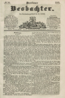 Breslauer Beobachter. Ein Unterhaltungs-Blatt für alle Stände. Jg.14, № 36 (2 März 1848)