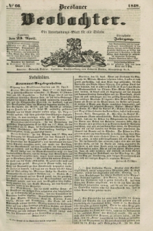Breslauer Beobachter. Ein Unterhaltungs-Blatt für alle Stände. Jg.14, № 66 (23 April 1848)