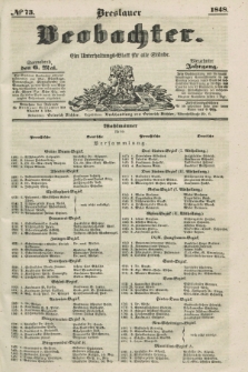 Breslauer Beobachter. Ein Unterhaltungs-Blatt für alle Stände. Jg.14, № 73 (6 Mai 1848)