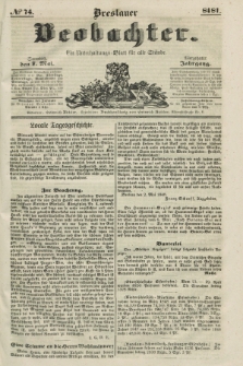 Breslauer Beobachter. Ein Unterhaltungs-Blatt für alle Stände. Jg.14, № 74 (7 Mai 1848)