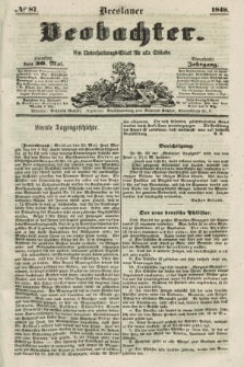 Breslauer Beobachter. Ein Unterhaltungs-Blatt für alle Stände. Jg.14, № 87 (30 Mai 1848)