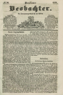 Breslauer Beobachter. Ein Unterhaltungs-Blatt für alle Stände. Jg.14, № 96 (15 Juni 1848)