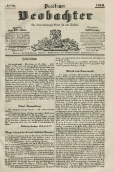 Breslauer Beobachter. Ein Unterhaltungs-Blatt für alle Stände. Jg.14, № 98 (18 Juni 1848)