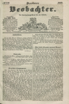 Breslauer Beobachter. Ein Unterhaltungs-Blatt für alle Stände. Jg.14, № 116 (20 Juli 1848)