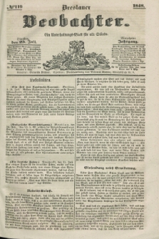 Breslauer Beobachter. Ein Unterhaltungs-Blatt für alle Stände. Jg.14, № 119 (25 Juli 1848)