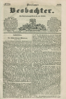 Breslauer Beobachter. Ein Unterhaltungs-Blatt für alle Stände. Jg.14, № 124 (3 August 1848)
