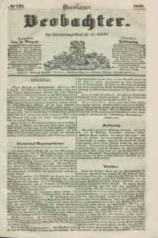 Breslauer Beobachter. Ein Unterhaltungs-Blatt für alle Stände. Jg.14, № 125 (5 August 1848)