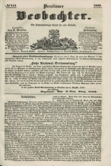 Breslauer Beobachter. Ein Unterhaltungs-Blatt für alle Stände. Jg.14, № 144 (7 September 1848)