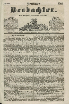 Breslauer Beobachter. Ein Unterhaltungs-Blatt für alle Stände. Jg.14, № 151 (19 September 1848)